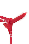 Fetish Tentation Vibrating Strap-On with Double Dildo Red