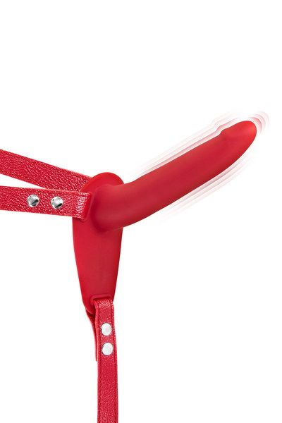 Vibrating Strap-On Fetish Tentation Vibrating Strap-On with Dildo Red