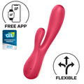 Смарт вібратор-кролик Satisfyer Mono Flex Red, 2 мотори, керування через інтернет
