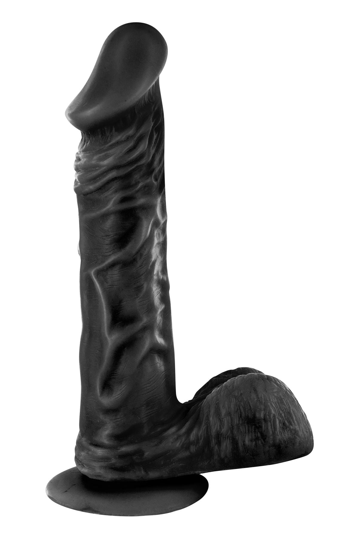 Suction Cup Dildo Real Body — Real Bruce Black, TPE, diameter 4.2 cm