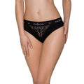 Panties with wide elastic and lace Passion PS001 PANTIES S, black