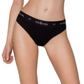 Passion PS004 Cotton and Elastane Slip Panties L, black