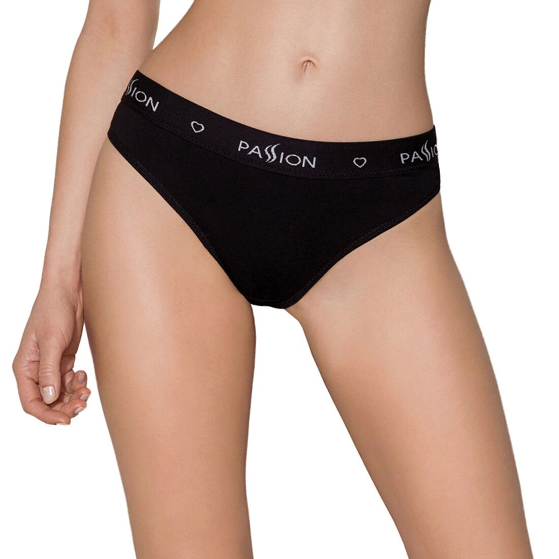 Cotton and Elastane Briefs Passion PS004 PANTIES S, black