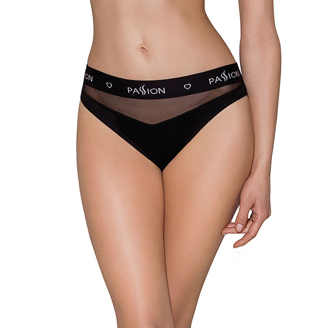 Transparent-insert briefs Passion PS006 PANTIES M, black