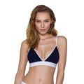 Sports top with double straps Passion PS007 TOP L, navy blue