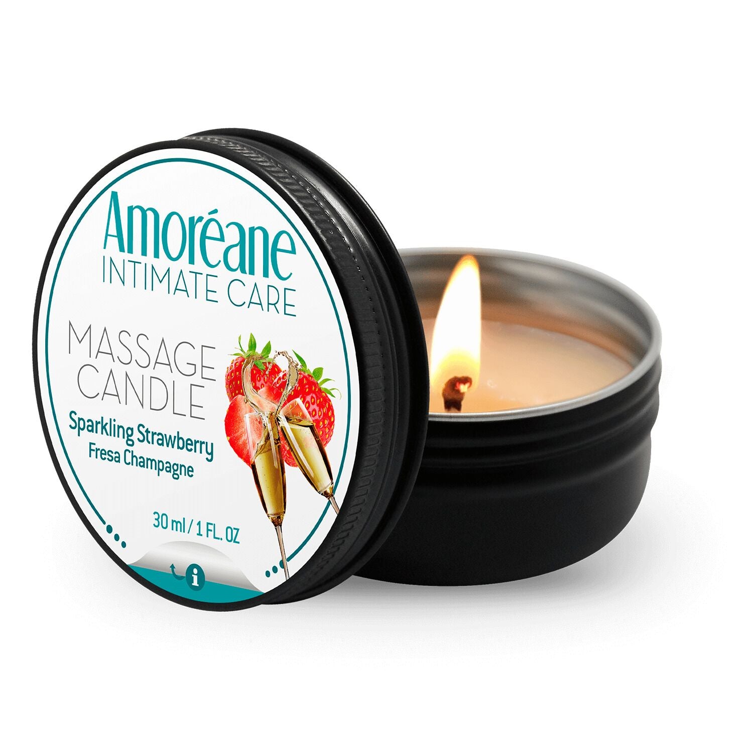 Massage Candle "Sparkling Strawberry" Amoreane (30 ml)