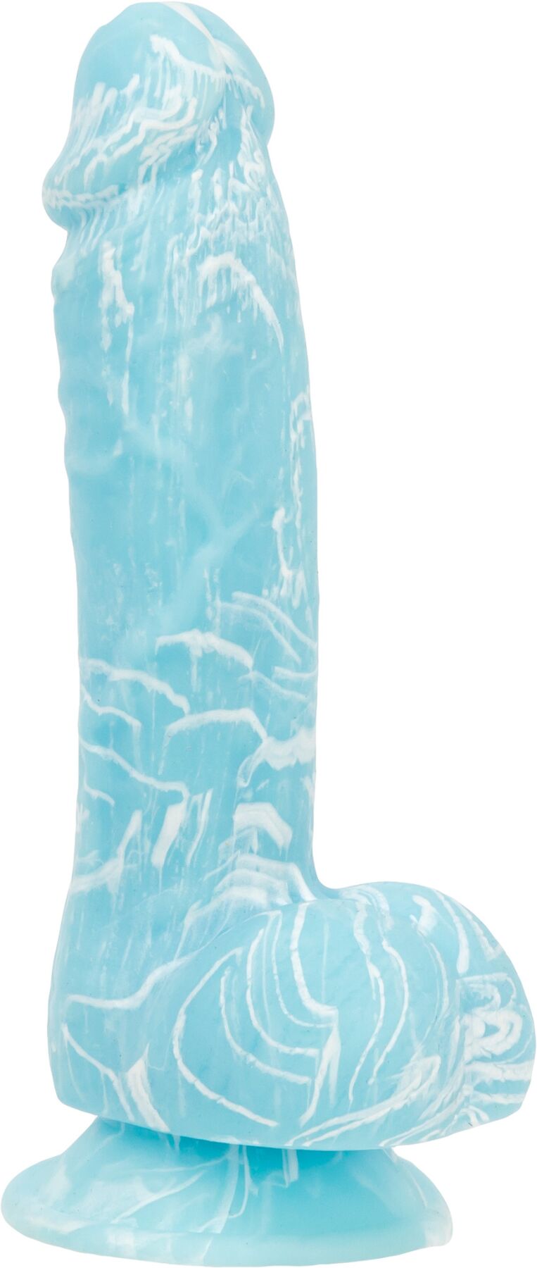 Glow in the Dark Dildo, ADDICTION - LUKE - 7.5"- BLUE G.I.D. / W PB, 19 cm, silicone