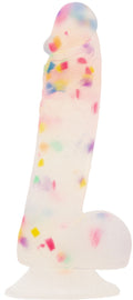 ADDICTION Confetti Dildo - PARTY MARTY 7.5″ - FROST & CONFETTI, 19 cm, silicone