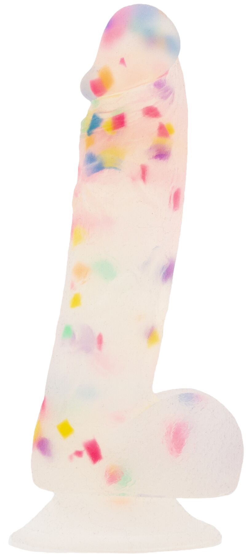 ADDICTION Confetti Dildo - PARTY MARTY 7.5″ - FROST & CONFETTI, 19 cm, silicone