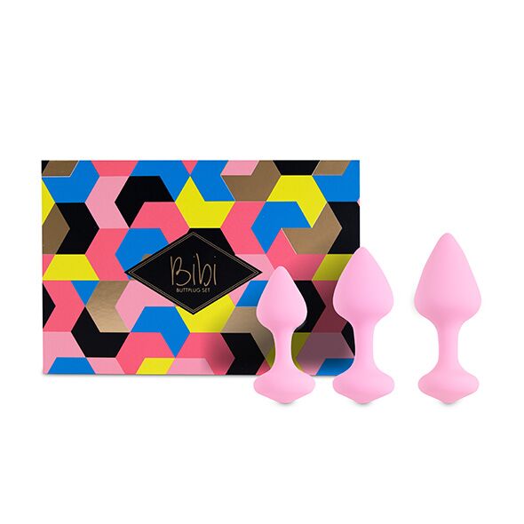 Silicone Anal Plug Set FeelzToys - Bibi Butt Plug Set 3 pcs Pink
