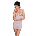 Shirt with cutouts on the chest, thong Passion LOVELIA CHEMISE S/M, white