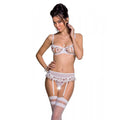Sexy Stocking Belt Set Passion LOVELIA SET XXL/XXXL, white
