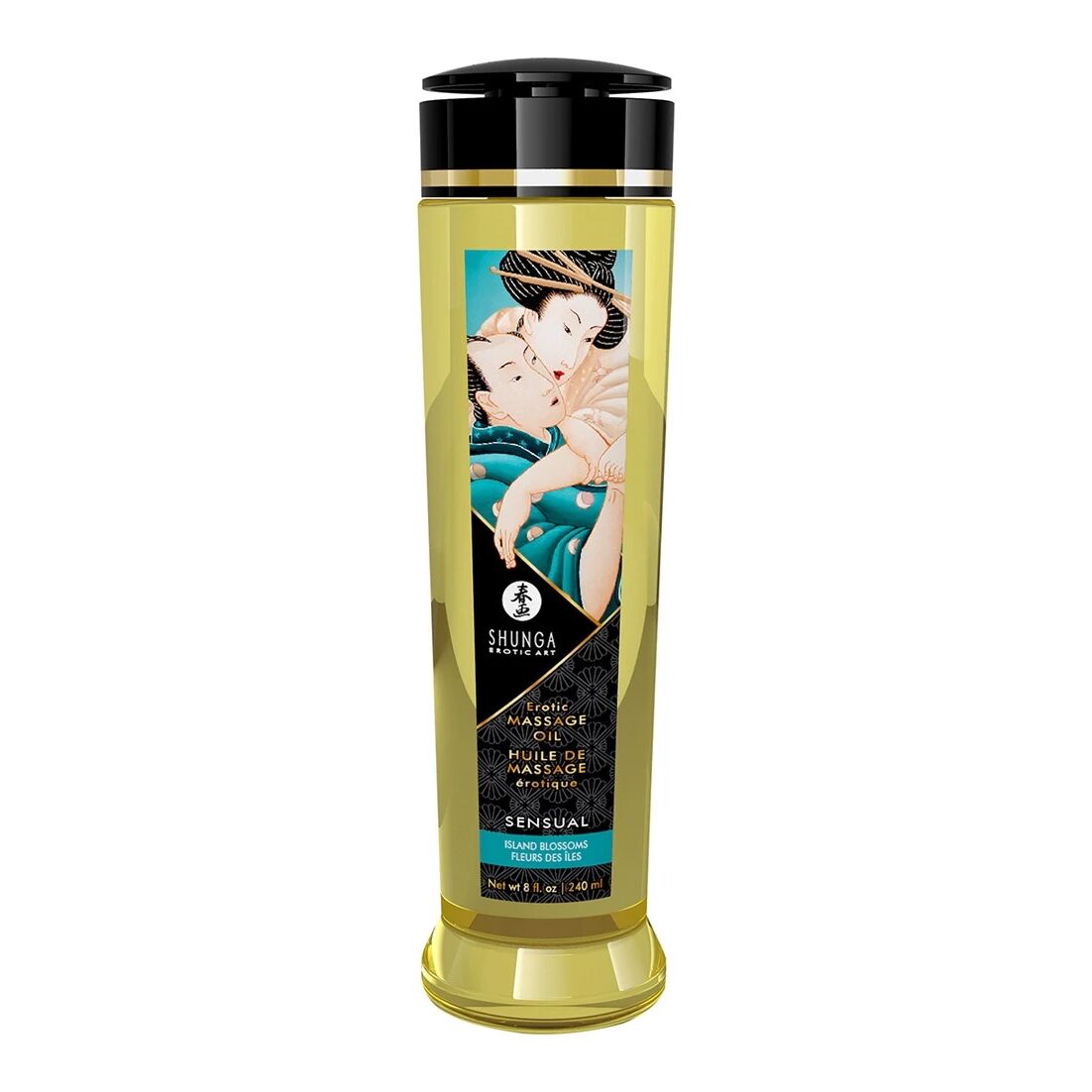 Shunga Sensual Massage Oil – Island Blossoms (240 ml) Natural Moisturizing