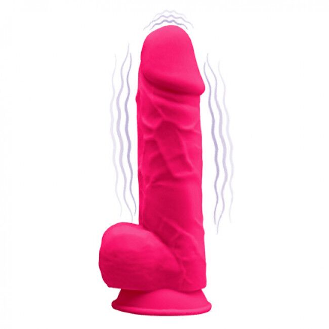 Vibrating Dildo SilexD Norman Vibro Pink (MODEL 1 size 8.5in), dual-layer, 5 cm diameter