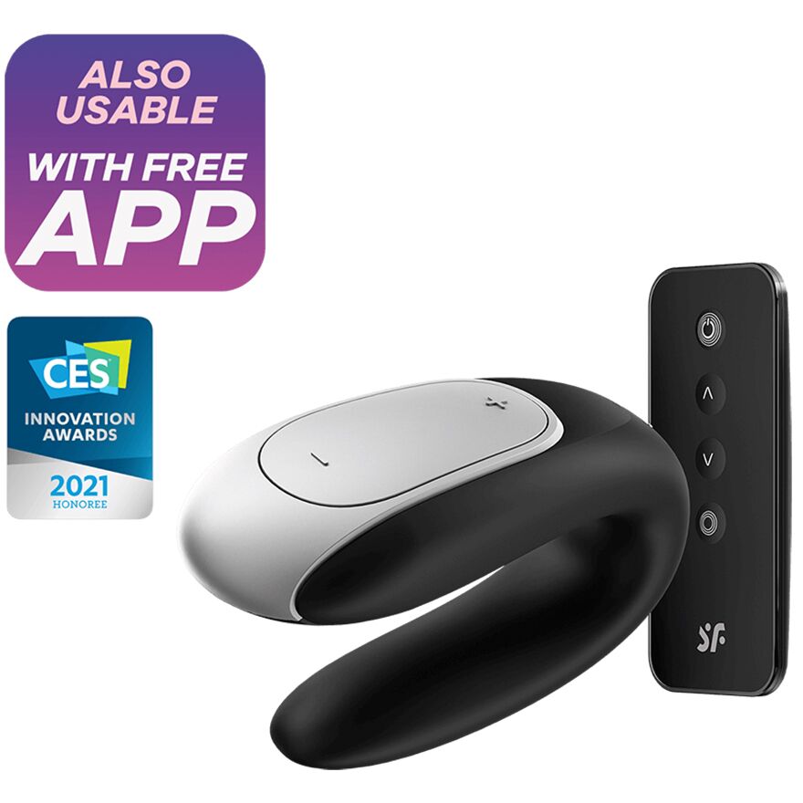 Satisfyer Double Fun Smart Vibrator (Black) with Remote Control