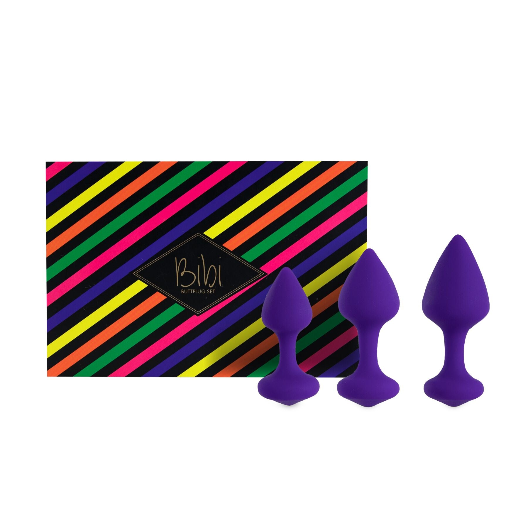 FeelzToys Silicone Anal Plugs - Bibi Butt Plug Set 3 pcs Purple