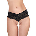 Fabiana Women's Sexy Pearl Panties, Black, Size XS-M