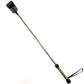 Classic riding crop, natural leather 75 cm, black and gold