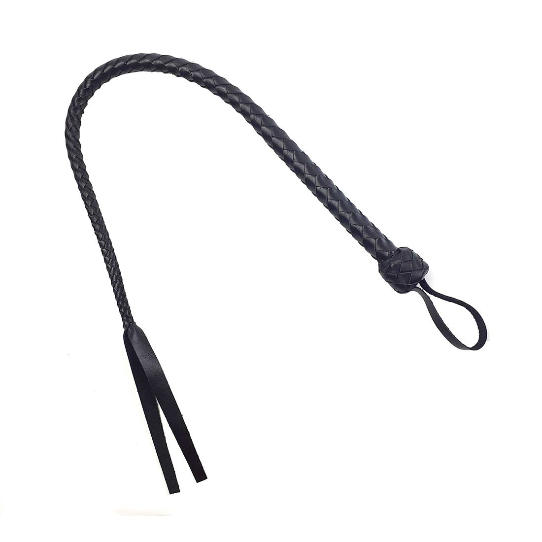 Snake Flexible Whip, genuine leather, black, length - 80 cm