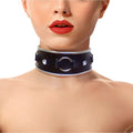 Genuine Leather Collar with Rhinestones and Ring Art of Sex - Collar Ring