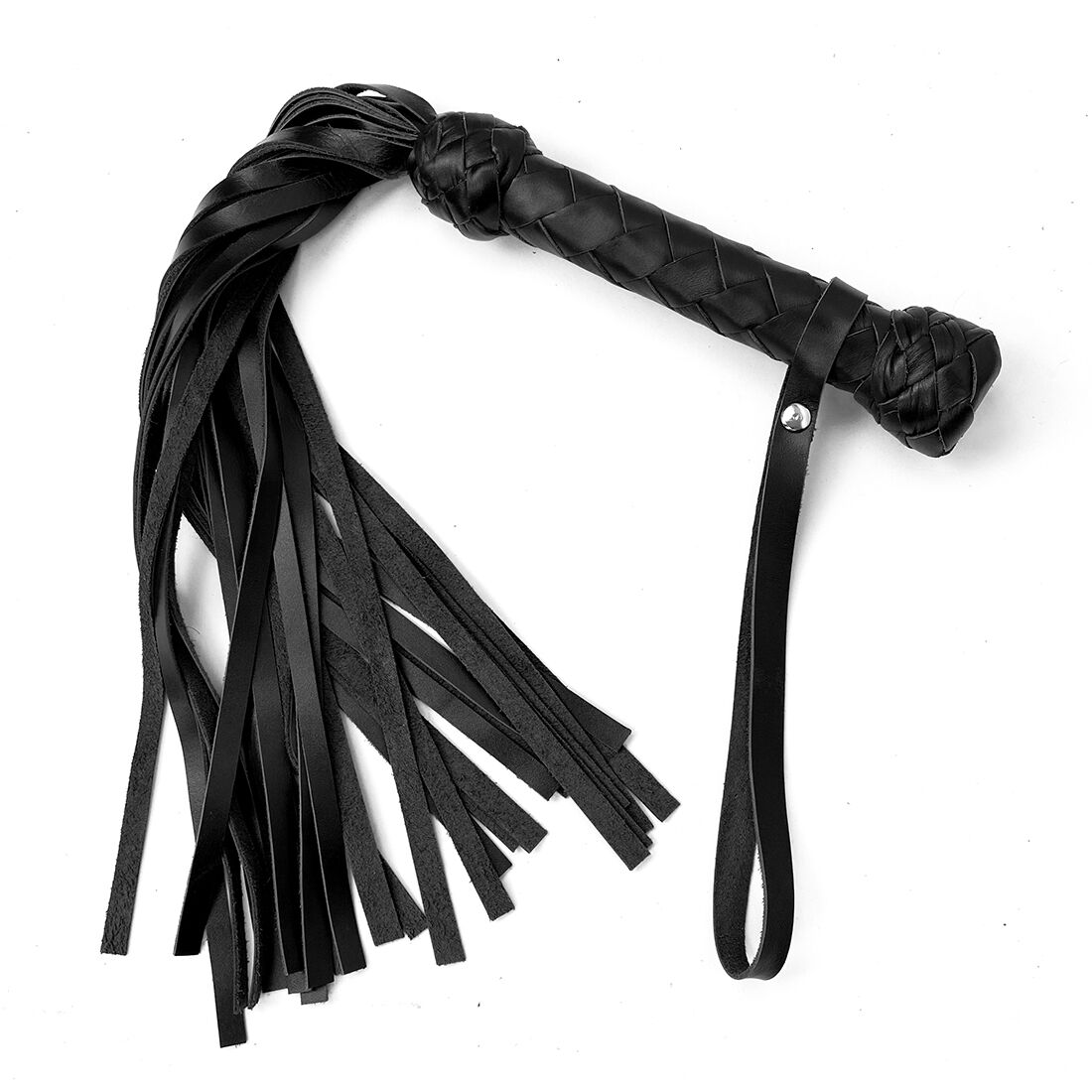 Flogger small / martinet, 30 tails of 35 cm, black color