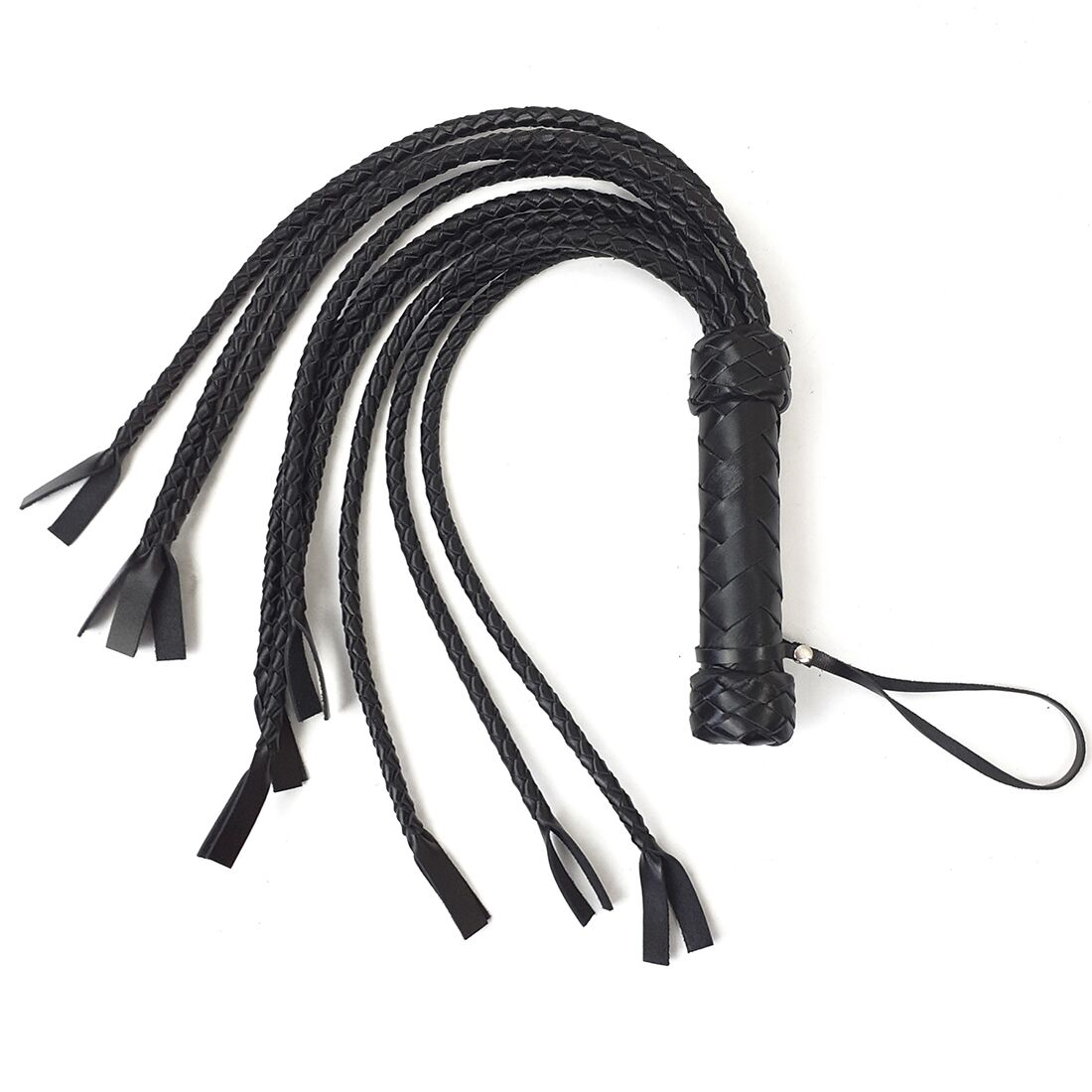 Flogger Cat, 9 braided tails 50 cm, black