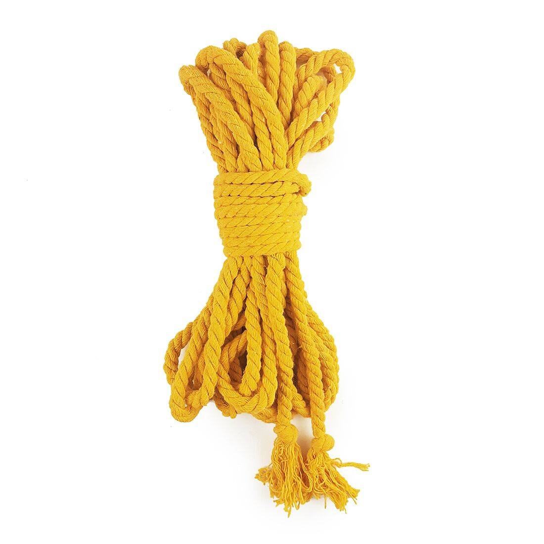 Cotton Rope BDSM 8 meters, 6 mm, yellow color