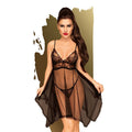 Babydoll with Lace Bralette and Asymmetrical Hem Penthouse - Naughty Doll Black L/XL