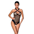 Mesh Halter Bodysuit Passion Amanda Body L/XL, black