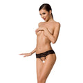 Lace Thong with Opening Passion SENIA THONG S/M, black