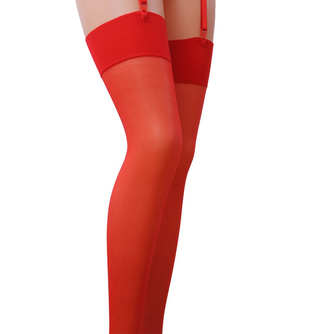 Classic stockings with a wide band for a garter belt Passion ST001 5 roso