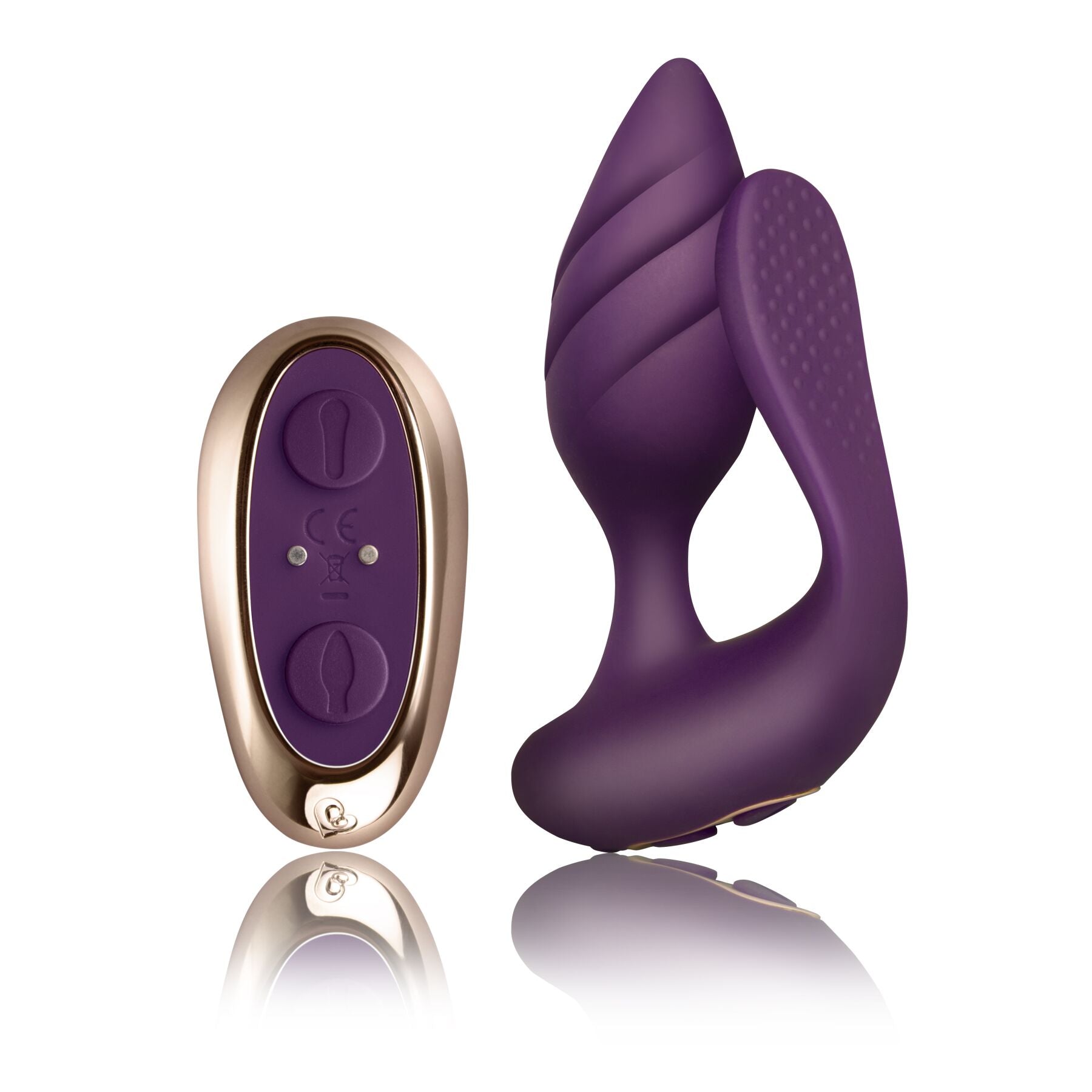 Rocks Off Cocktail Purple Anal-Vaginal Vibrator for Couples, Remote Control