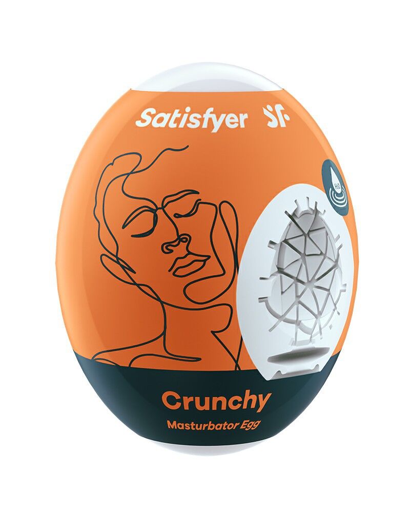 Self-lubricating Masturbator Egg Satisfyer Masturbator Egg Crunchy, disposable, no lube needed
