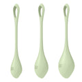 Satisfyer Yoni Power 2 Light Green Yoni Beads Set, diameter 2-2.5-3 cm, weight 22-44-73 g