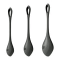 Satisfyer Yoni Power 2 Black Yoni Beads Set, diameter 2-2.5-3cm, weight 22-44-73g