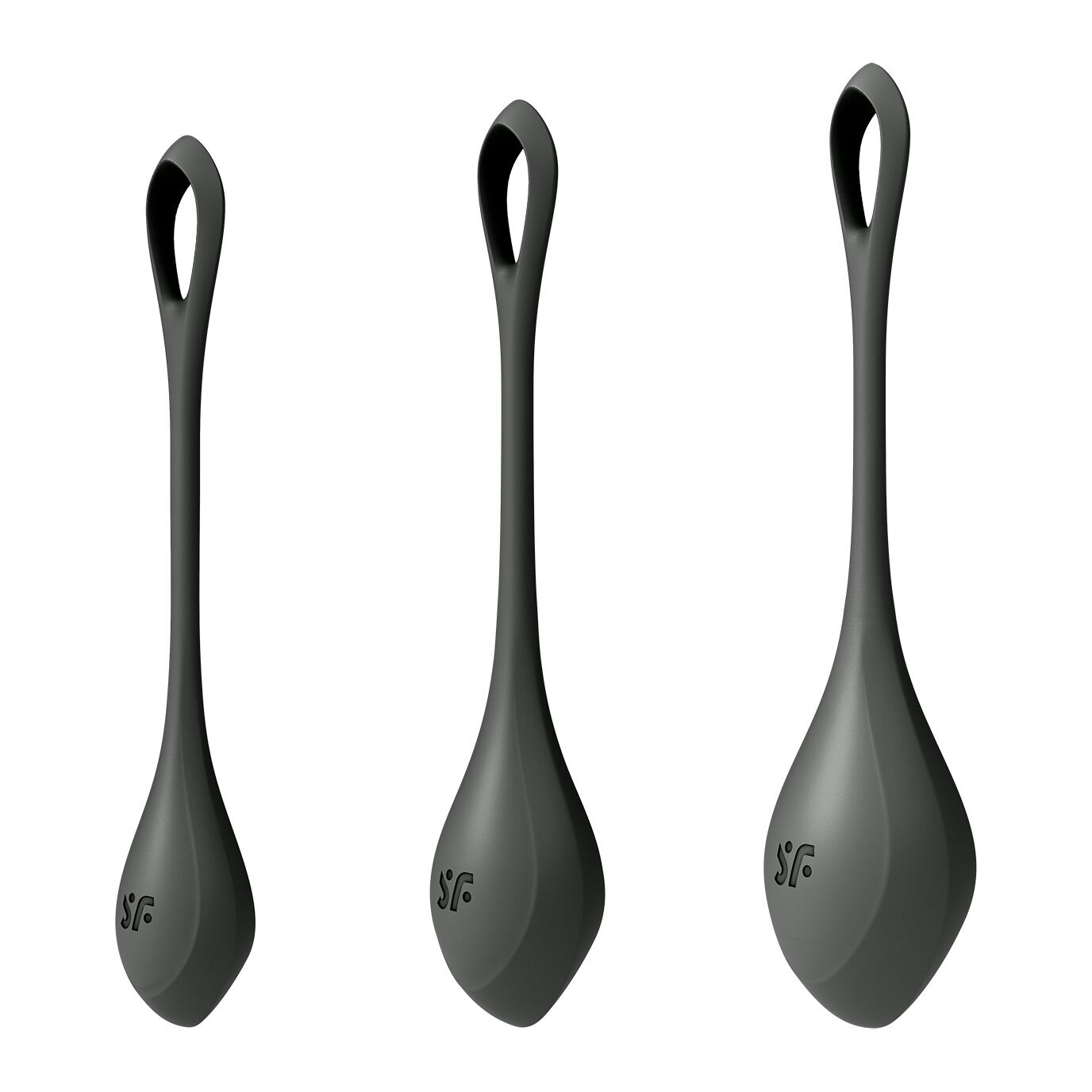Satisfyer Yoni Power 2 Black Yoni Beads Set, diameter 2-2.5-3cm, weight 22-44-73g