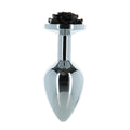 Metal Anal Plug Lux Active with Rose - Rose Anal Plug - Black, vibrator bullet as a gift