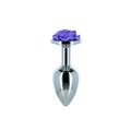 Metal Anal Plug Lux Active with Rose - Rose Anal Plug - Purple, vibrator bullet included as a gift