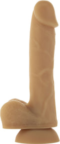 Flexible dildo with suction cup ADDICTION — ANDREW 8″ Silicone Dong — Caramel, bullet vibrator included