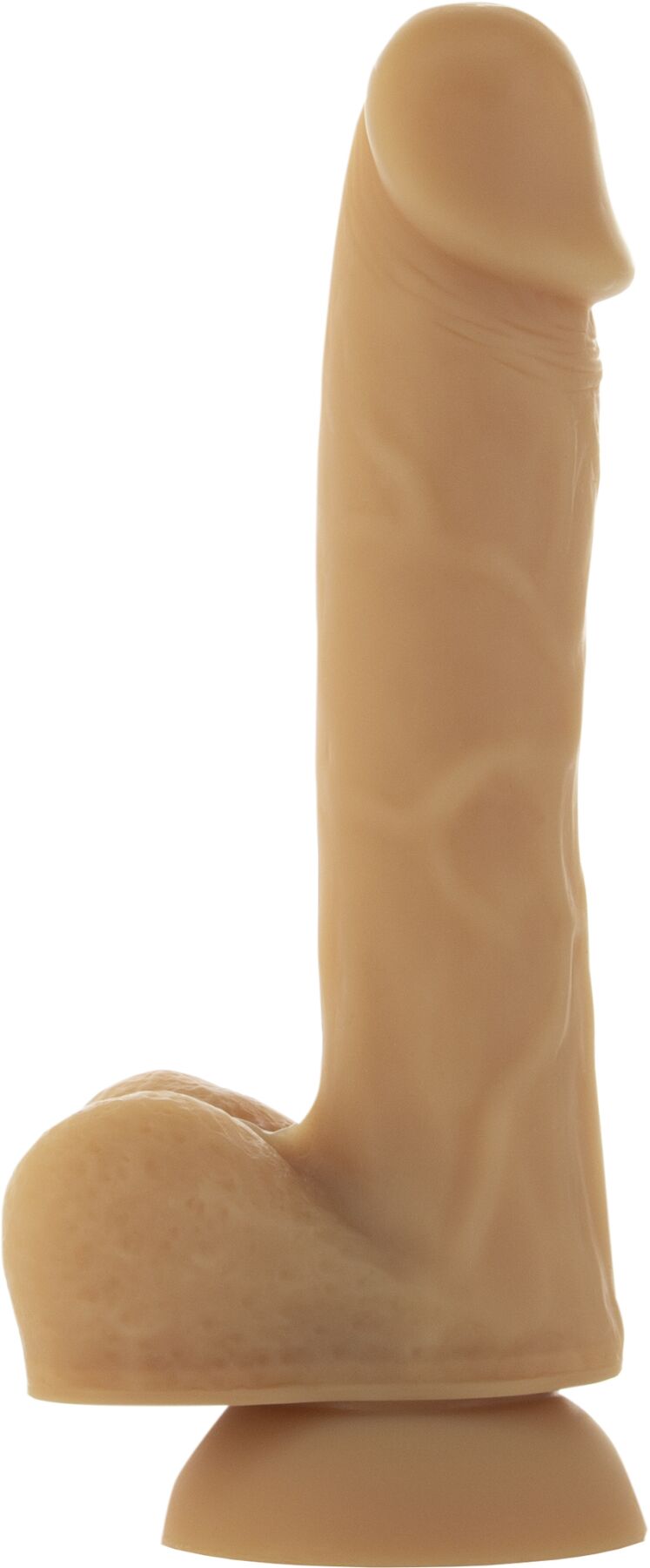 Flexible dildo with suction cup ADDICTION — ANDREW 8″ Silicone Dong — Caramel, bullet vibrator included