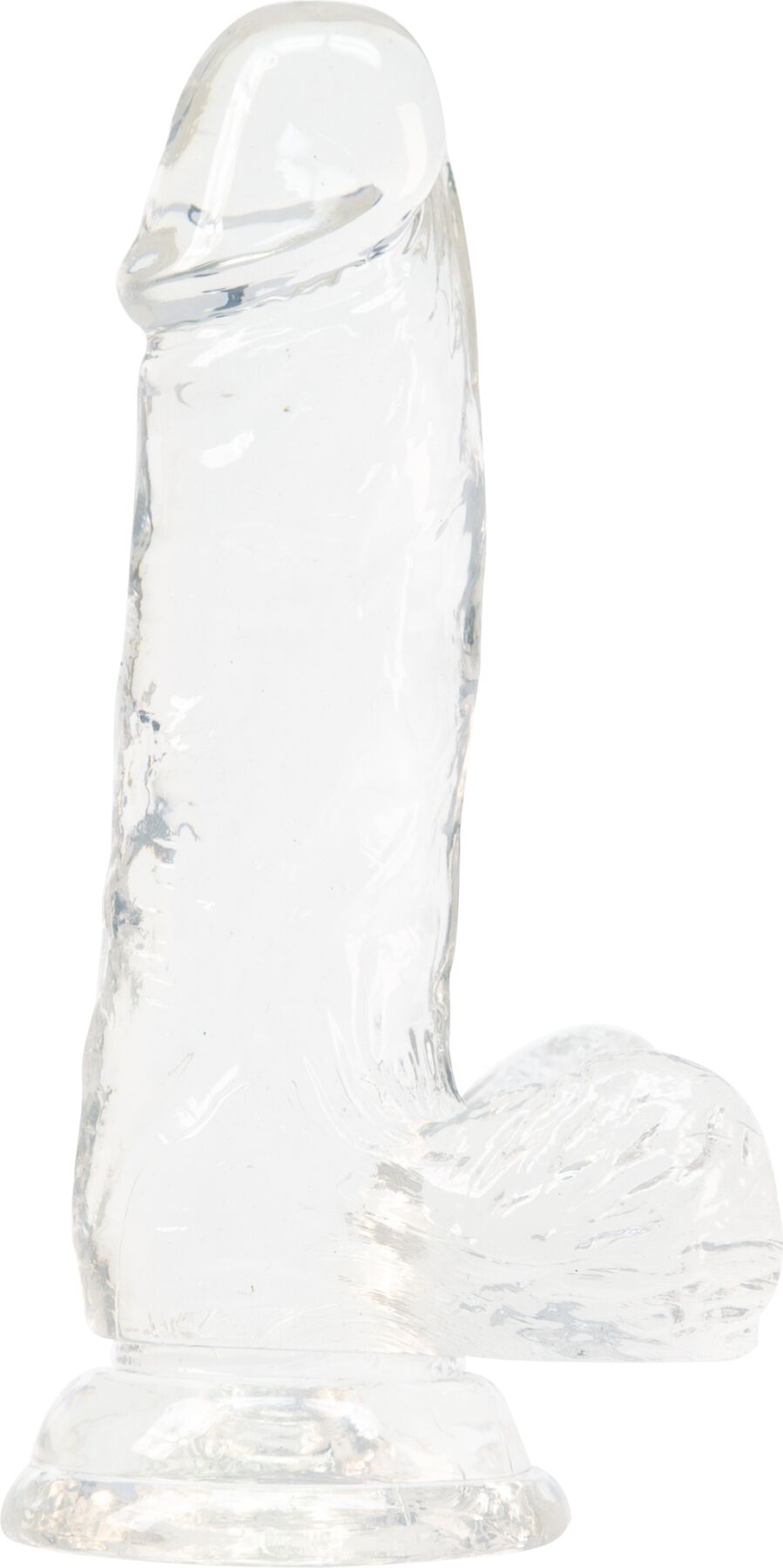 Transparent Suction Cup Dildo ADDICTION — Clear Dildo with Balls 6″, vibrating bullet as a gift