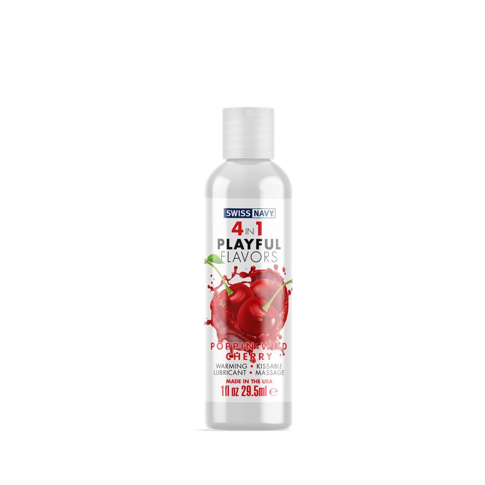 Swiss Navy 4-in-1 Poppin Wild Cherry Water-Based Lubricant 29.5 ml