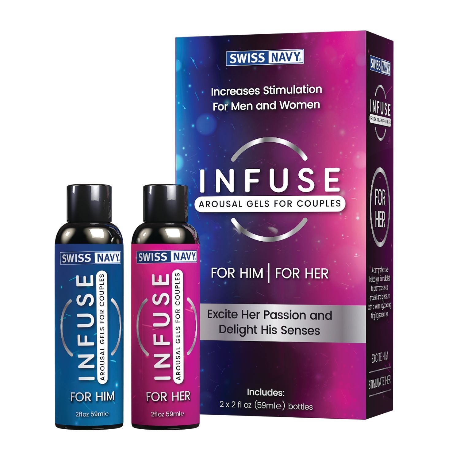 Swiss Navy Infuse Arousal Gels for Couples 2×59 ml