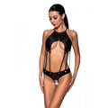 Sale!!! Faux Leather Bodysuit with Straps and Perforation Tamaris Body black L/XL — Passion