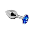 Metal Anal Plug with Crystal Alive Mini Metal Butt Plug Blue M