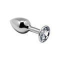 Alive Mini Metal Butt Plug White M with Crystal