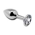 Metal Anal Plug with Crystal Alive Mini Metal Butt Plug White L
