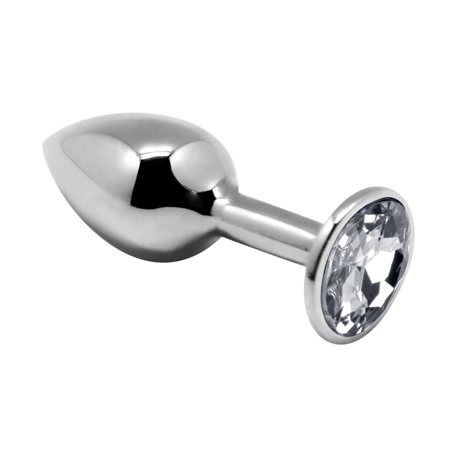 Metal Anal Plug with Crystal Alive Mini Metal Butt Plug White L