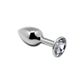 Metal Anal Plug with Crystal Alive Mini Metal Butt Plug White S