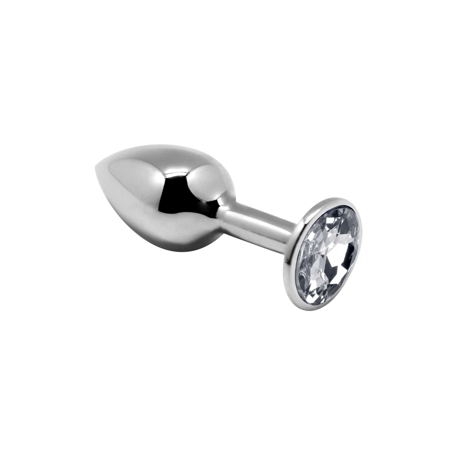 Metal Anal Plug with Crystal Alive Mini Metal Butt Plug White S